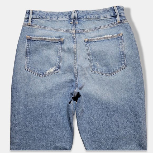 Good American Good Boy Twisted Slit Ankle Jeans Women's size 14 / 32 High Rise - Picture 13 of 16